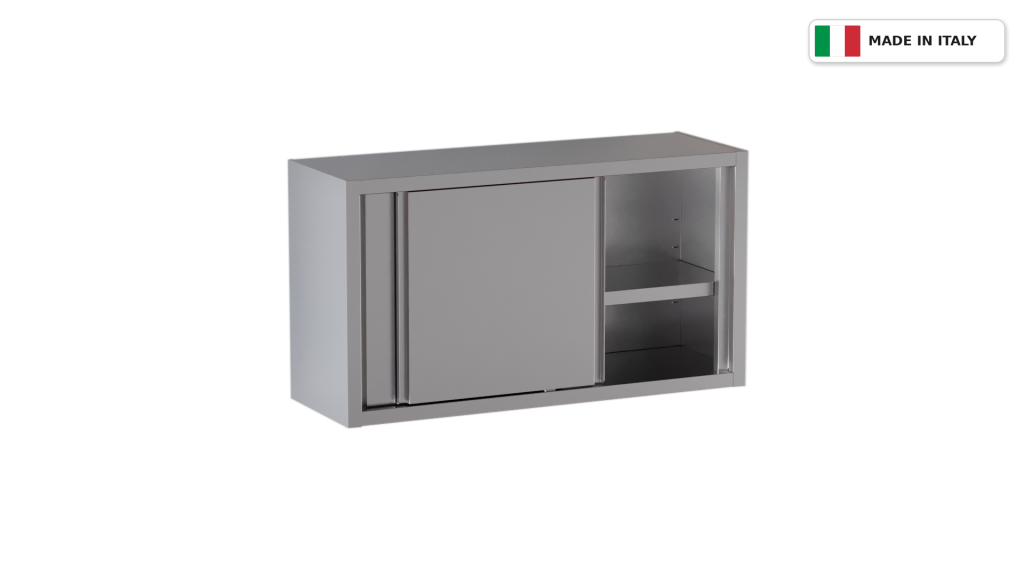 Pensile a parete in acciaio inox – porte scorrevoli – 1500 × 400 × 650 mm
