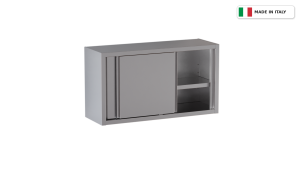 Pensile a parete in acciaio inox – porte scorrevoli – 1500 × 400 × 650 mm