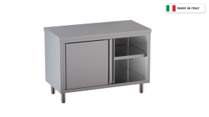 Tavolo da lavoro armadiato – 2 porte scorrevoli – senza alzatina – 1000 × 600 × 850 mm