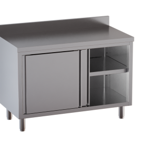 Tavolo da lavoro armadiato – 2 porte scorrevoli – con alzatina – 2000 × 600 × 850 mm