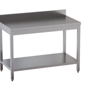 Tavolo da lavoro su gambe – con ripiano inferiore – con alzatina – 1600 × 700 × 850 mm