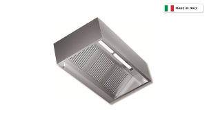 Cappa a parete Cubica – con motore, regolatore di velocità e plafoniera LED – 1500 × 900 mm