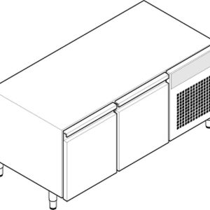 Base refrigerata GN1/1 – 2 porte con gas R290 Tecno70 dim. cm 140x65x62h – Tecnoinox