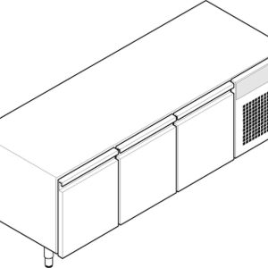 Base refrigerata GN1/1 – 3 porte con gas R290 Tecno70 dim. cm 175x65x62h – Tecnoinox