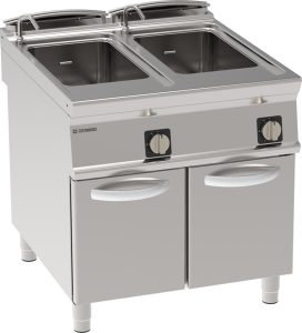 Cuocipasta gas vasca doppia 40+40lt GN1/1 freestanding su vano chiuso – Tecnoinox
