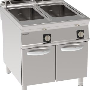 Cuocipasta gas vasca doppia 40+40lt GN1/1 freestanding su vano chiuso – cestelli non inclusi – Tecnoinox