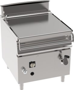 Brasiera 80lt gas basculante con vasca in acciaio inox AISI 304 freestanding su vano chiuso – Tecnoinox