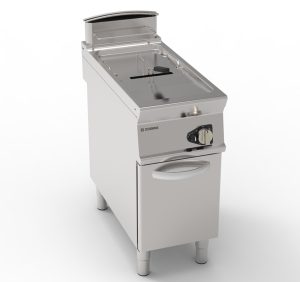 Friggitrice gas vasca singola 17lt con fondo V freestanding su vano chiuso – TECNO 90 – Tecnoinox