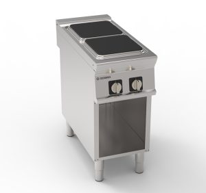 Piano cottura elettrico 2 piastre ermetiche quadre (30x30cm – 11.8×11.8in) freestanding su vano aperto – Tecnoinox