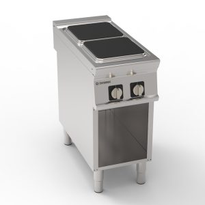 Piano cottura elettrico 2 piastre ermetiche quadre (30x30cm – 11.8×11.8in) freestanding su vano aperto – Tecnoinox