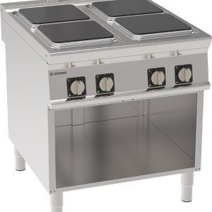 Piano cottura elettrico 4 piastre ermetiche quadre (30x30cm – 11.8×11.8in) freestanding su vano aperto – Tecnoinox