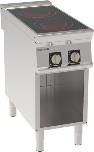 Piano cottura in vetroceramica 2 zone riscaldanti freestanding su vano aperto – Tecnoinox