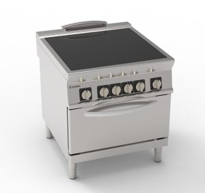 Cucina elettrica vetroceramica con forno elettrico statico GN2/1 con 1 griglia – Tecnoinox