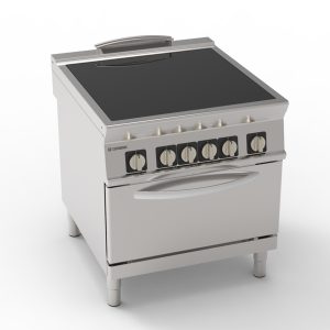 Cucina elettrica vetroceramica con forno elettrico statico GN2/1 con 1 griglia – Tecnoinox