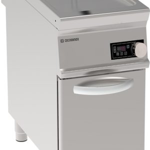 Friggitrice elettrica vasca singola 17lt a controllo elettronico con resistenze rotanti in vasca freestanding su vano chiuso – cestelli, coperchi e vasca recupero olio inclusi – Tecnoinox