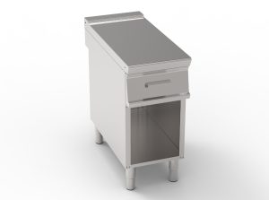 Piano neutro con cassetto GN1/1 freestanding su vano aperto Tecno90 dim. cm 40x90x90h – Tecnoinox