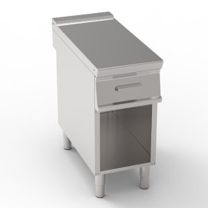 Piano neutro con cassetto GN1/1 freestanding su vano aperto Tecno90 dim. cm 40x90x90h – Tecnoinox
