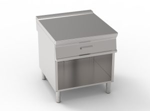 Piano neutro con cassetto freestanding su vano aperto Tecno90 dim. cm 80x90x90h – Tecnoinox