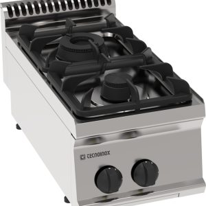 Piano cottura gas 2 fuochi con griglie in ghisa top – Tecnoinox