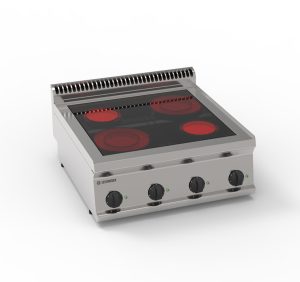 Piano cottura elettrico in vetroceramica 4 zone riscaldanti top – Tecnoinox