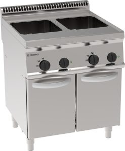Cuocipasta elettrico vasca doppia 23+23lt GN2/3 freestanding su vano chiuso – cestelli non inclusi – Tecnoinox