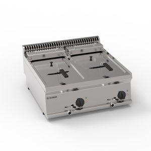 Friggitrice elettrica vasca doppia 8+8lt con elementi riscaldanti in vasca basculanti top – TECNO 70 – Tecnoinox