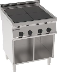 Piano cottura elettrico 4 piastre quadre (30x30cm – 11.8×11.8in) complanari freestanding su vano aperto – Tecnoinox
