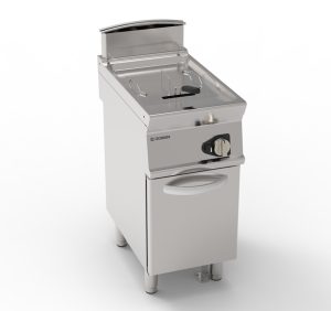 Friggitrice gas vasca singola 13lt con scambiatori in vasca freestanding su vano chiuso – Tecnoinox