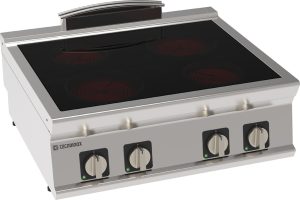 Piano cottura elettrico in vetroceramica 4 zone riscaldanti top – PCC 8 E7 – Tecnoinox