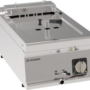 Friggitrice elettrica vasca singola 8lt con elementi riscaldanti in vasca basculanti top – cestelli e coperchi inclusi – Tecnoinox