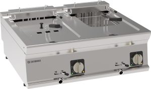 Friggitrice elettrica vasca doppia 8+8lt con elementi riscaldanti in vasca basculanti top – FR 8 E7 – Tecnoinox