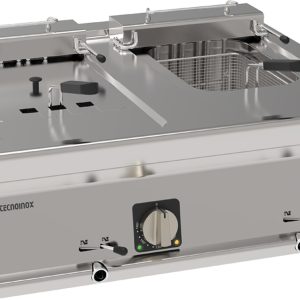 Friggitrice elettrica vasca doppia 8+8lt Super con elementi riscaldanti in vasca basculanti top – cestelli e coperchi inclusi – Tecnoinox