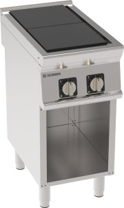 Piano cottura elettrico 2 piastre quadre (30x30cm – 11.8×11.8in) complanari basculanti freestanding su vano aperto – Tecnoinox