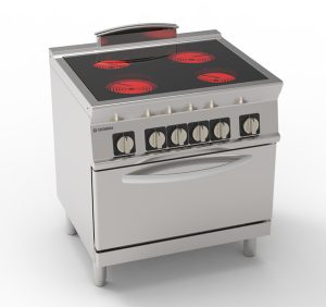 Cucina elettrica vetroceramica su forno elettrico statico GN2/1 con 1 griglia – Tecnoinox