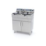 Friggitrice – 2 x 16L – 2 Cestelli – con Rubinetto di Scarico e Base Armadiata – 230V – Maxima 09365158