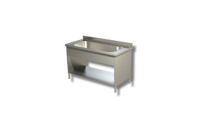 Lavello su fianchi e ripiano Inoxgastroshop 1 vascone 1400×600 mm – AISI 304