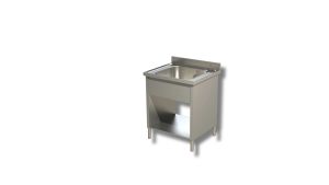 Lavello su fianchi e ripiano Inoxgastroshop 1 vasca 500×600 mm – AISI 304