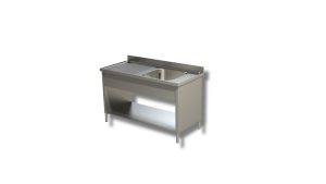 Lavello su fianchi e ripiano Inoxgastroshop 1 vasca con gocciolatoio sinistro 1100×700 mm – AISI 304