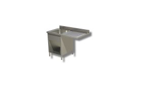Lavello su fianchi e ripiano Inoxgastroshop 1 vasca con vano lavastoviglie destro 1400×600 mm – AISI 304