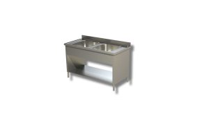 Lavello su fianchi e ripiano Inoxgastroshop 2 vasche 1100×700 mm – AISI 304
