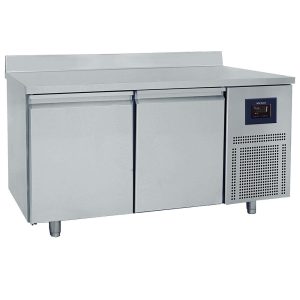 Virtus – Tavolo refrigerato pasticceria a 2 porte 600x400 mm, piano in inox con alzatina, -2°/+8°C - WiFi – BNZ0001/FNPI