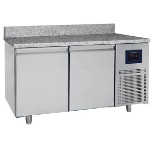 Virtus – Tavolo refrigerato pasticceria a 2 porte 600x400 mm, piano in granito con alzatina, -2°/+8°C - WiFi – BNZ0001/FN