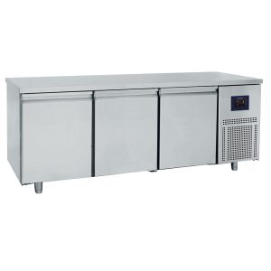 Virtus – Tavolo refrigerato pasticceria a 3 porte 600×400 mm, piano in inox, -2°/+8°C – WiFi – BNZ0006/FNPI