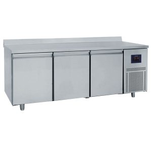 Virtus – Tavolo refrigerato pasticceria a 3 porte 600x400 mm, piano in inox con alzatina, -2°/+8°C - WiFi – BNZ0005/FNPI