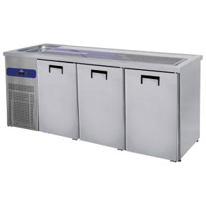 Mastro – Banco birra con 1 vasca a sinistra e 3 porte per fusti birra da 50 litri – HAB0036