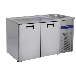 Mastro – Banco birra con 1 vasca a destra e 2 porte per fusti birra da 50 litri – HAB0030