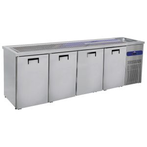 Mastro – Banco birra con 1 vasca a destra e 4 porte per fusti birra da 50 litri – HAB0034