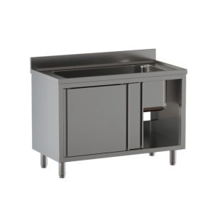 Lavello armadiato Inoxgastroshop 1 vascone 1400×700 mm – AISI 304