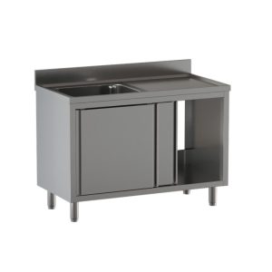 Lavello armadiato Inoxgastroshop 1 vasca con gocciolatoio destro 1100×600 mm – AISI 304