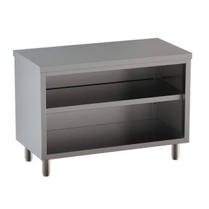 Tavolo a giorno Inox Gastro Shop ripiano interno, con alzatina 2000×700×850 mm – DSTAG207A